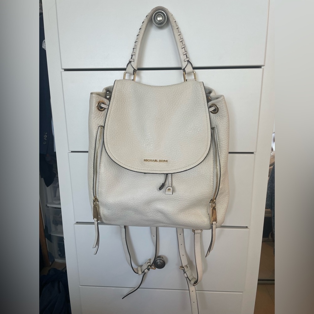 Michael Kors Off-White Adjustable Backpack and Tote